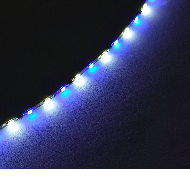 20cm LED Strip weiß - blau, b=1,6mm, 195 LEDs/m Muster 004