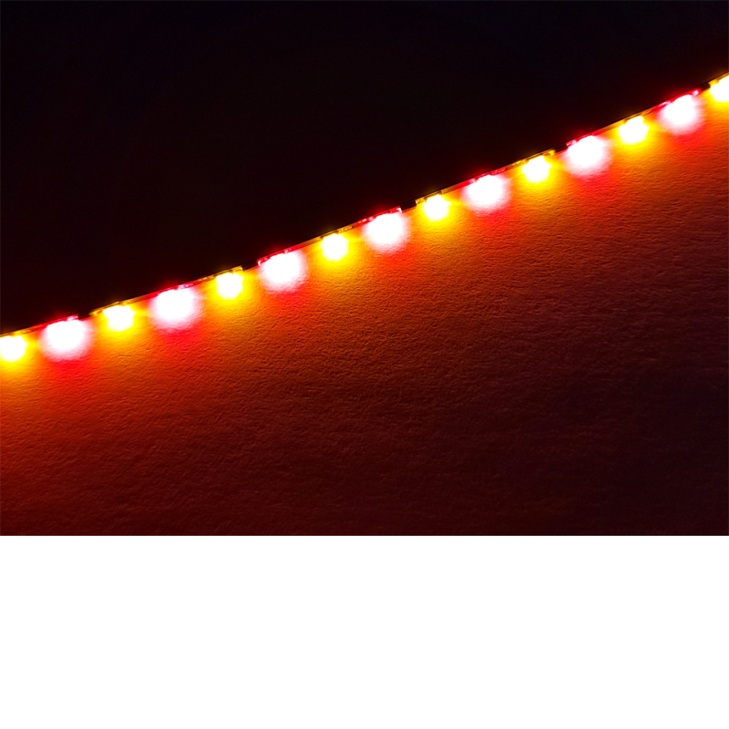 20cm LED Strip rot - gelb, b=1,6mm, 195 LEDs/m Muster 018