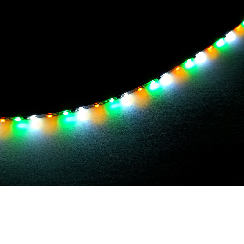 20cm LED Strip grün - weiß - orange, b=1,6mm, 195 LEDs/m Muster 017