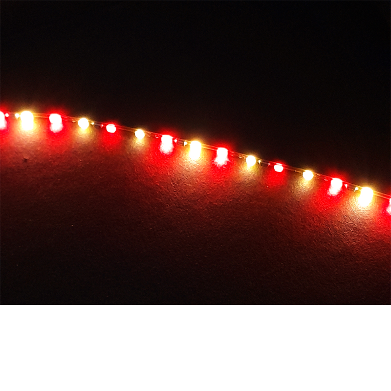 20cm LED Strip warmweiß - rot, b=1,6mm, 195 LEDs/m Muster 008