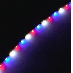 20cm LED Strip blau - weiß - rot, b=1,6mm, 195 LEDs/m Muster 010